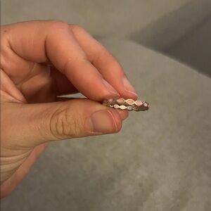 Silver and Pink Pandora Ring